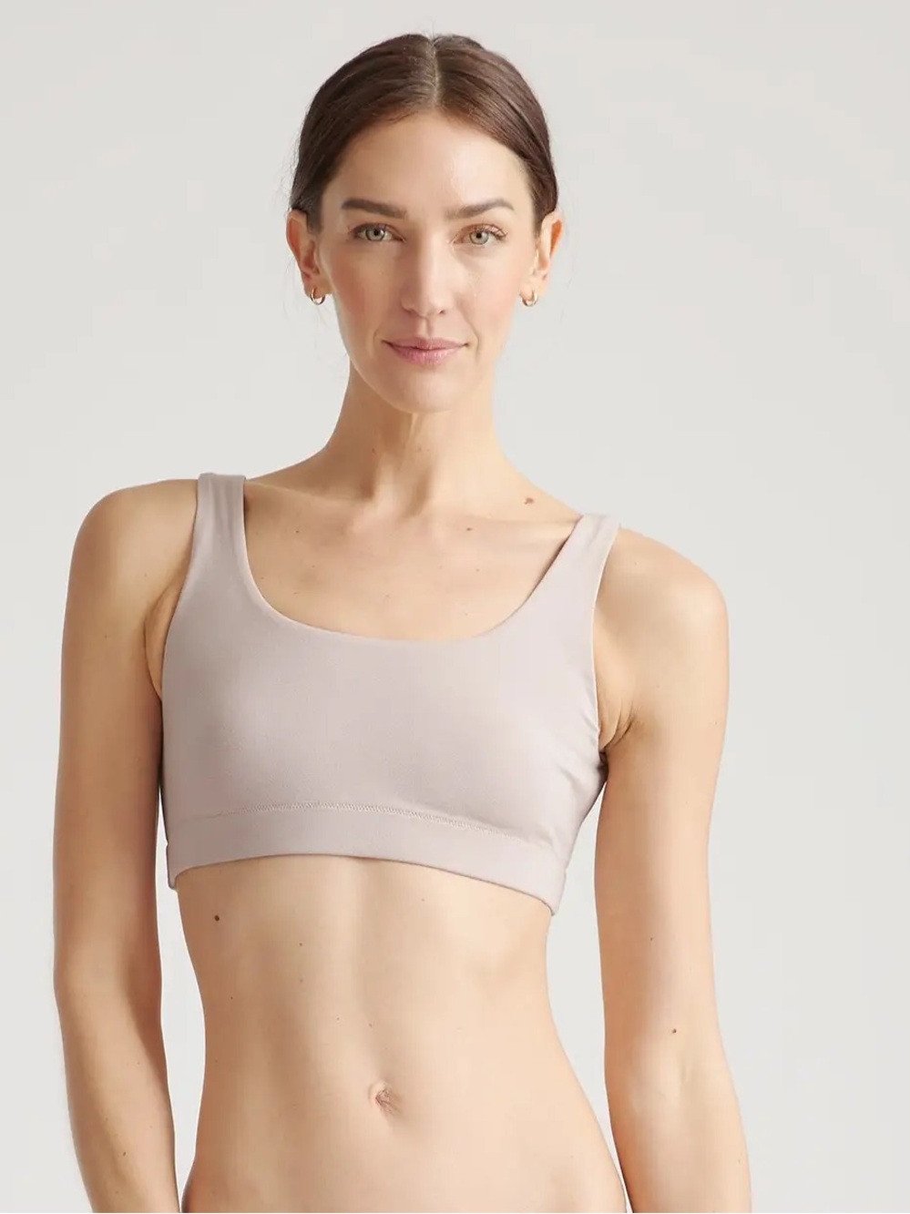 NWOT QUINCE 2 Pack Organic Cotton Tank Bralettes Large Mink 1063